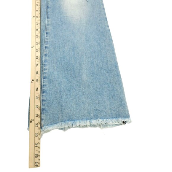 Risen Jeans Distressed Flare Leg Size 3XL High Rise Very Stretchy Light Wash NEW - Picture 10 of 13